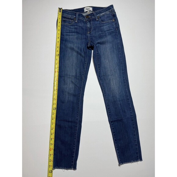 Paige Verdugo Ankle Jeans Women’s 26 Dark Wash Skinny Raw Hem Stretch Denim USA - Picture 3 of 8